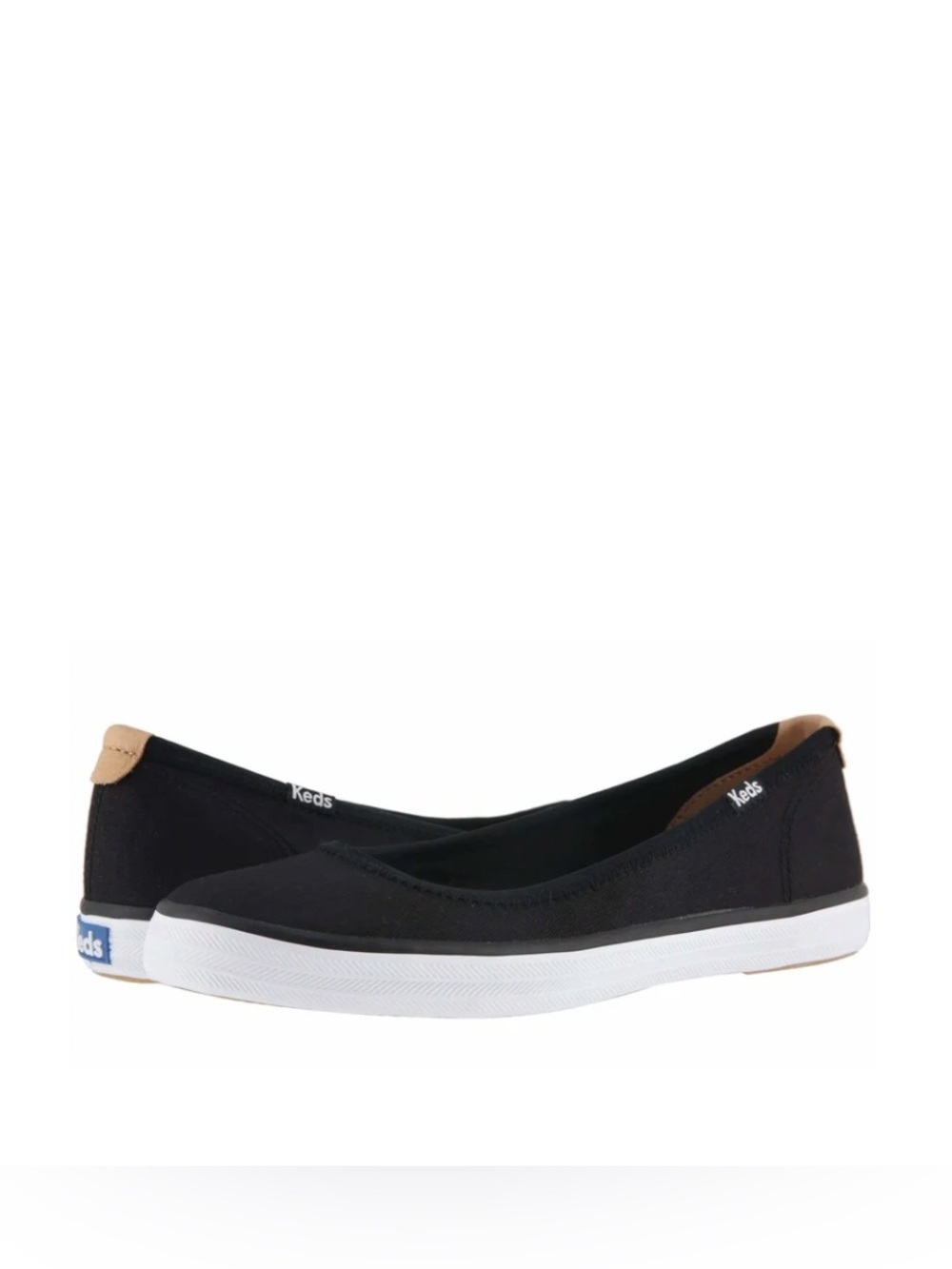 NIB Keds Bryn Twill Black Dream Foam Sneaker Ballet Flats 7 7.5 Summer Tennis